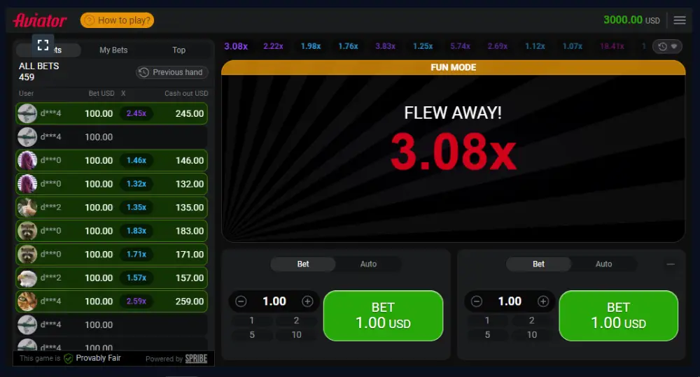 Play aviator game